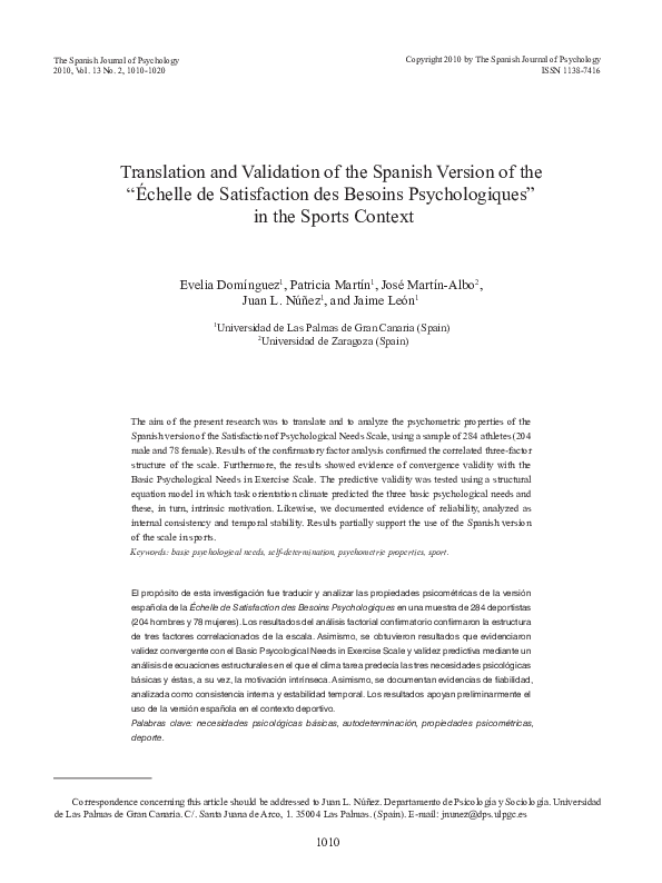 (PDF) Translation and Validation of the Spanish Version of the RELATE ...