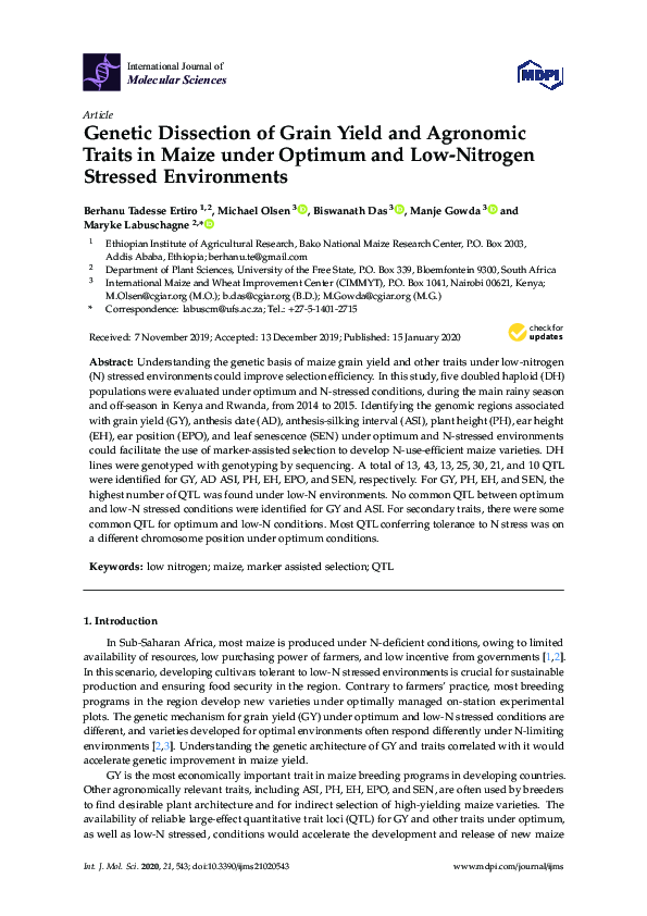 (PDF) Genetic Dissection of Grain Yield and Agronomic Traits in Maize ...