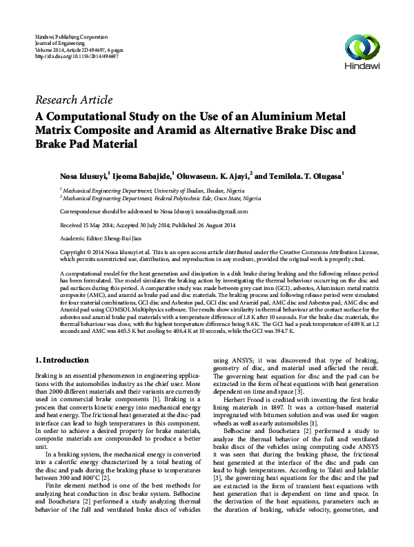 (PDF) A Computational Study on the Use of an Aluminium Metal Matrix ...