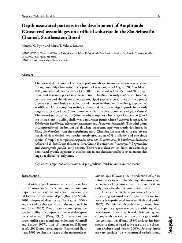 (PDF) Depth-associated patterns in the development of Amphipoda ...