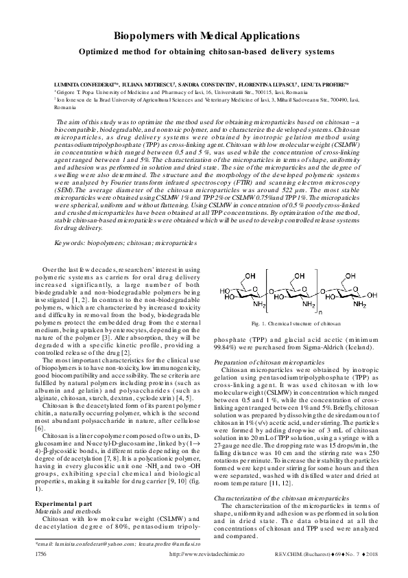 (PDF) Biopolymers with Medical Applications Optimized method for ...