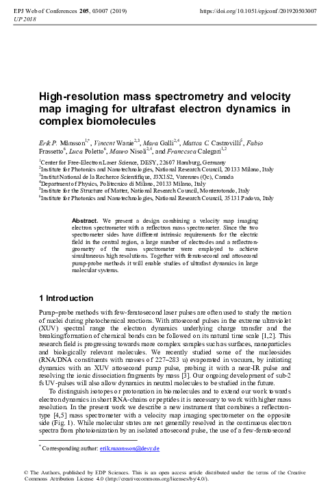 (PDF) High-resolution mass spectrometry and velocity map imaging for ...