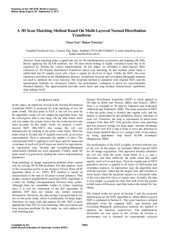 (PDF) A 3D Scan Matching Method Based on Multi-Layered Normal ...