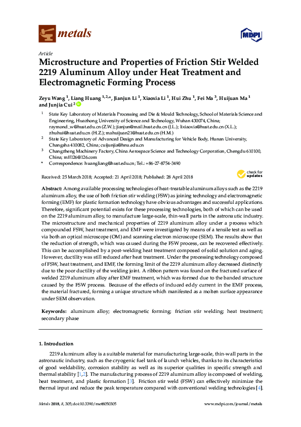(PDF) Microstructure and Properties of Friction Stir Processed Cast Al ...