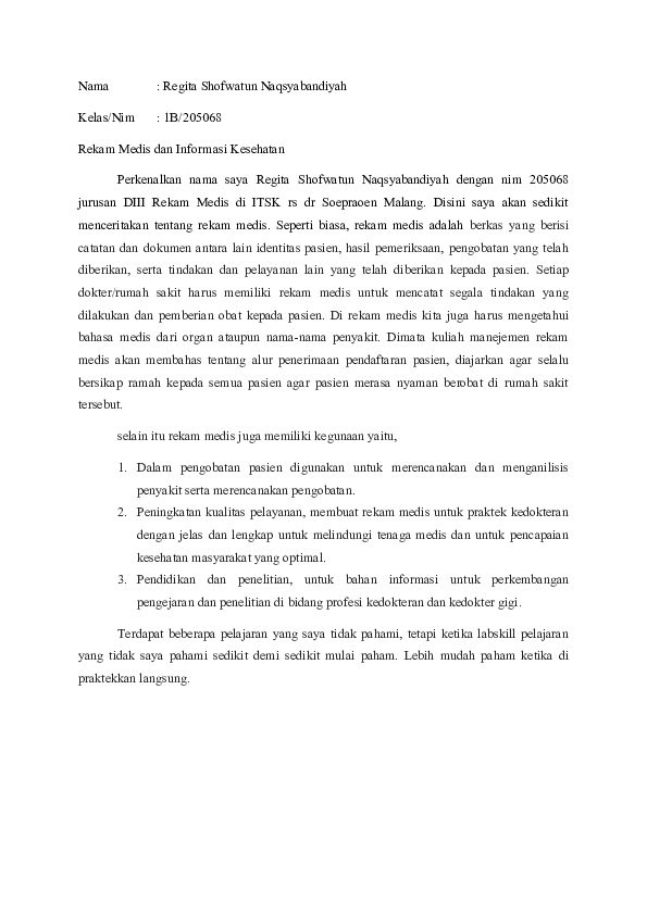 Rekam Medis dan Informasi Kesehatan