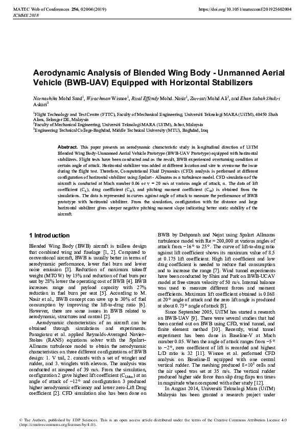 (PDF) Aerodynamic Analysis of Blended Wing Body - Unmanned Aerial ...