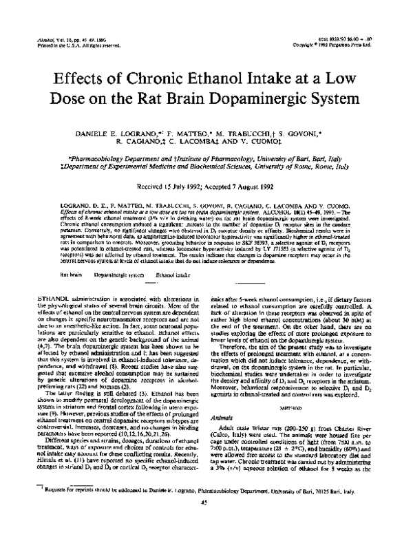 (PDF) Effects of chronic ethanol intake at a low dose on the rat brain ...