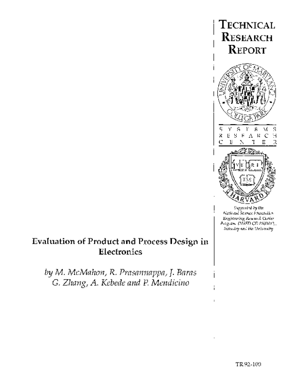 (PDF) Evaluation Of Product And Process Design In Electronics