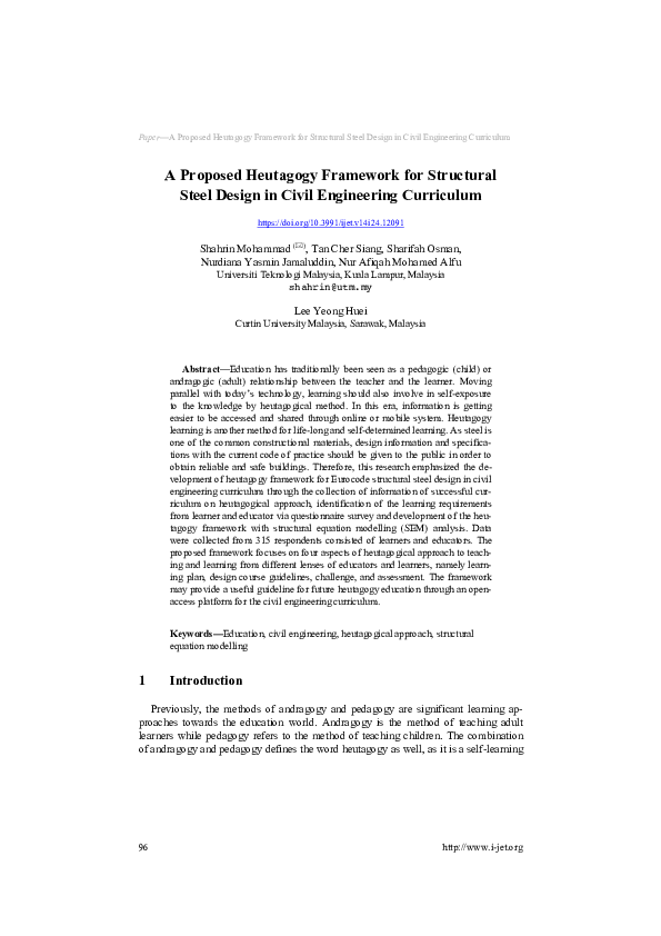(PDF) A Proposed Heutagogy Framework for Structural Steel Design in ...