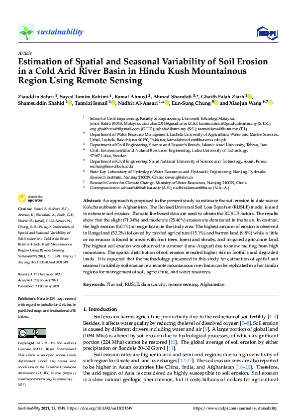 (PDF) Estimation of Spatial and Seasonal Variability of Soil Erosion in ...