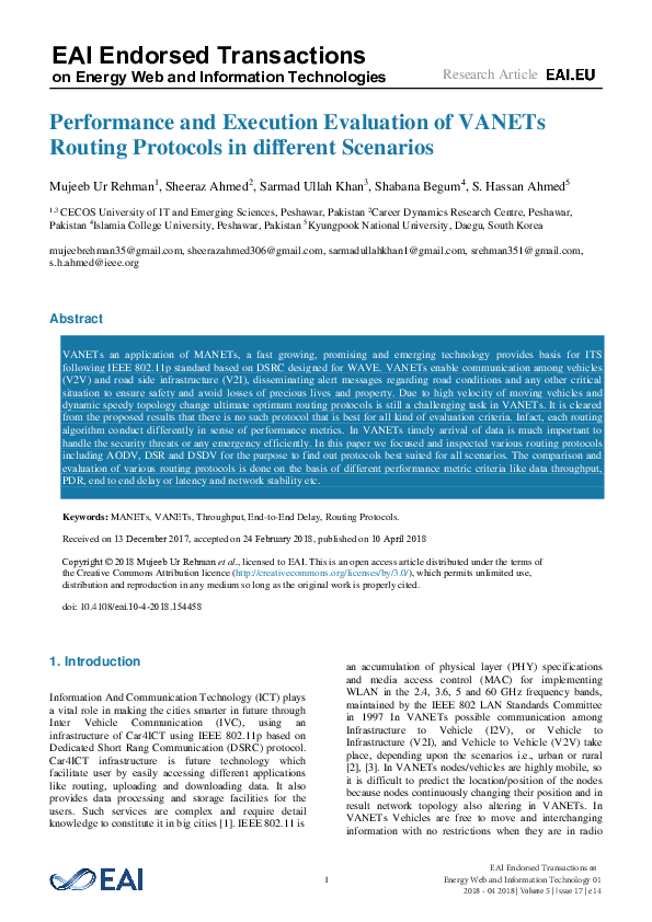 (PDF) Performance and Execution Evaluation of VANETs Routing Protocols ...