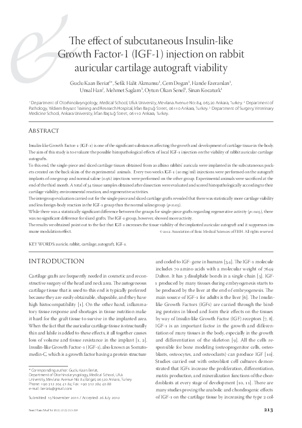 (PDF) The effect of subcutaneous Insulin-like Growth Factor-1 (IGF-1 ...