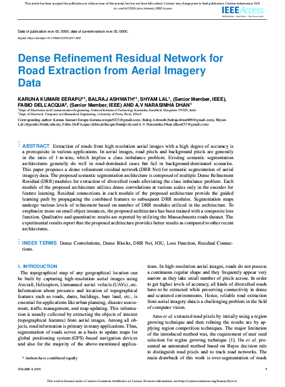 (PDF) Dense Refinement Residual Network for Road Extraction from Aerial ...