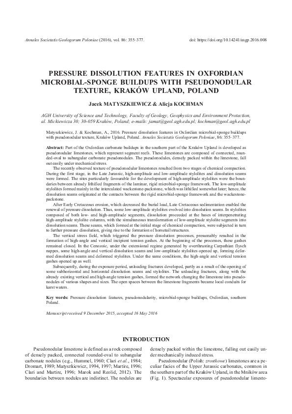 (PDF) Pressure dissolution features in Oxfordian microbial-sponge ...
