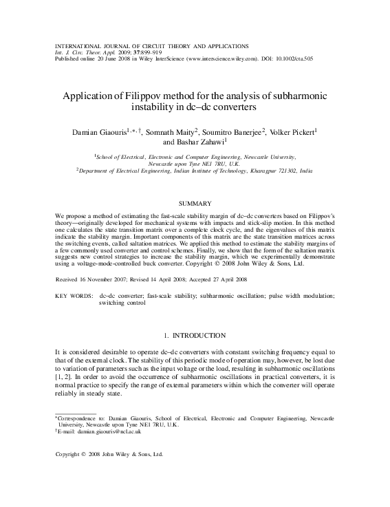 (PDF) Application of Filippov method for the analysis of subharmonic ...