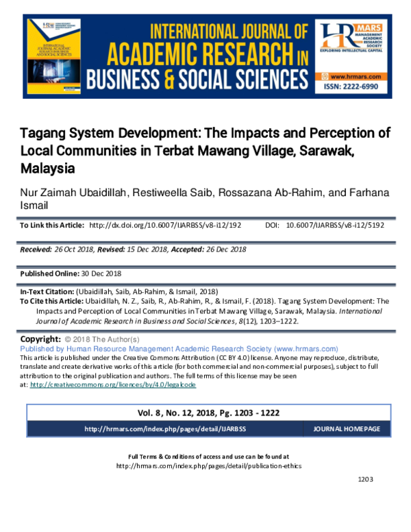 (PDF) Tagang System Development: The Impacts and Perception of Local ...