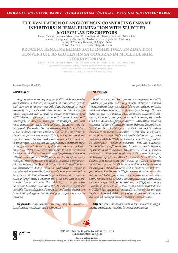 (PDF) The Evaluation of Angiotensin-Converting Enzyme Inhibitors in ...