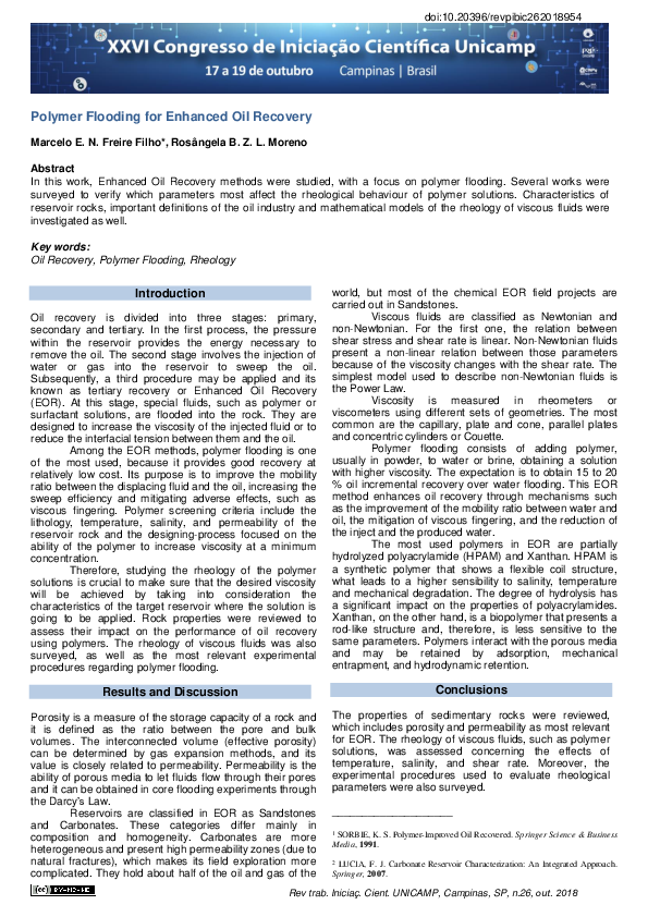 (PDF) Polymer flooding for enhanced oil recovery