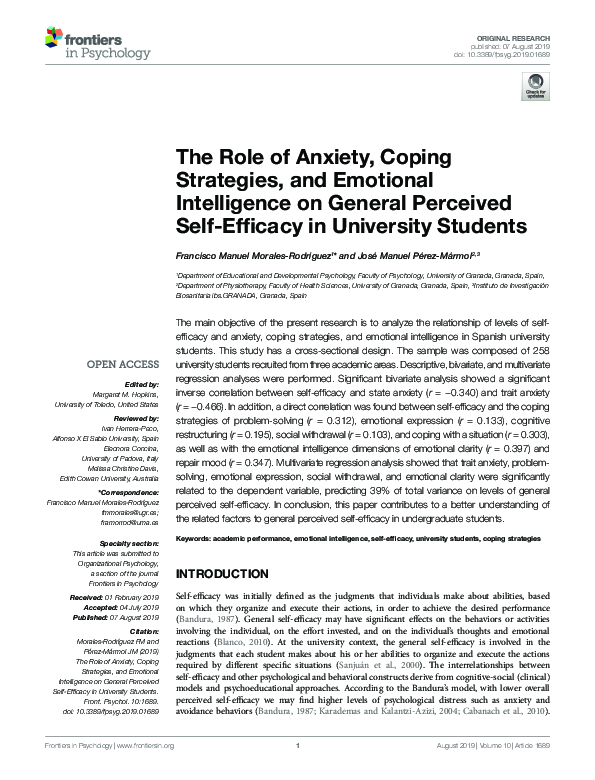 (PDF) The Role of Anxiety, Coping Strategies, and Emotional ...