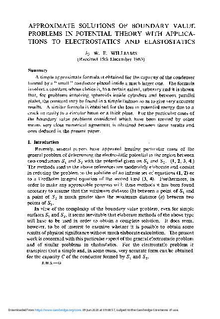 (PDF) Approximate Solutions of Boundary Value Problems in Potential ...