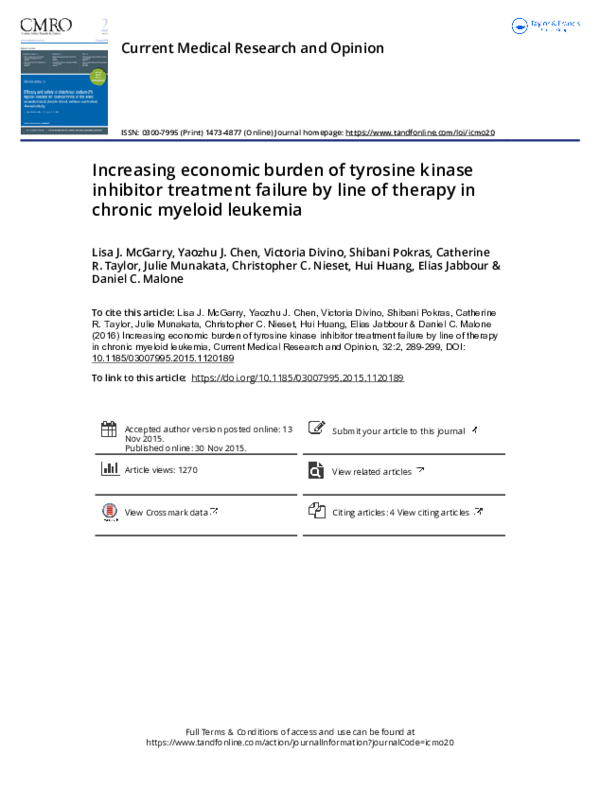 (PDF) Increasing Economic Burden of Tyrosine Kinase Inhibitor Treatment ...