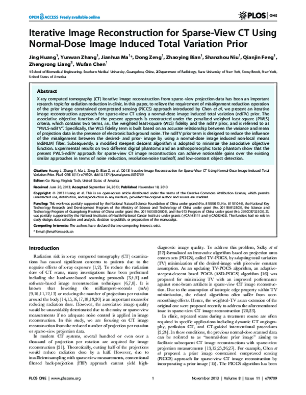 (PDF) Iterative Image Reconstruction for Sparse-View CT Using Normal ...