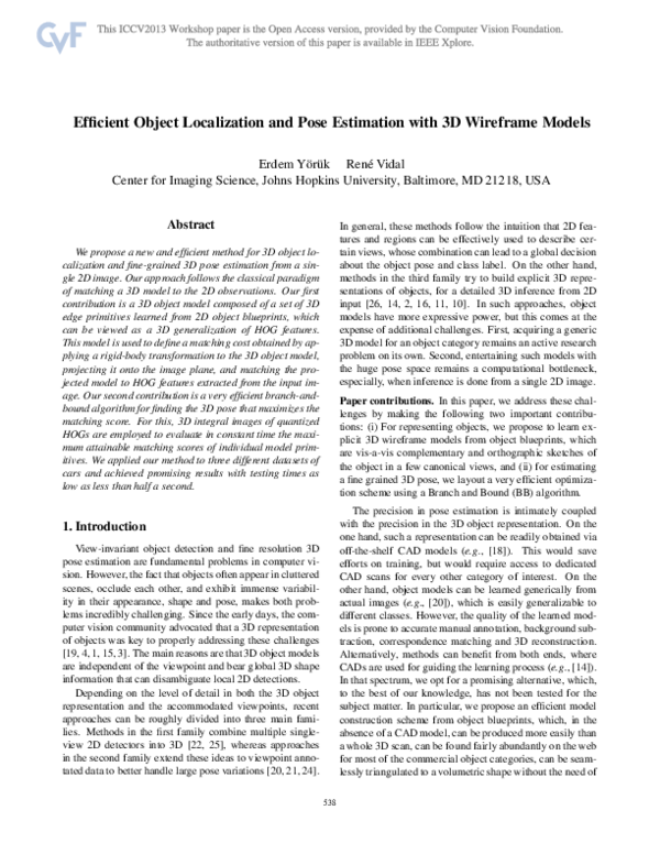 (PDF) Efficient Object Localization and Pose Estimation with 3D ...