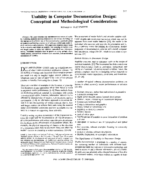 (PDF) Usability in computer documentation design: Conceptual and ...