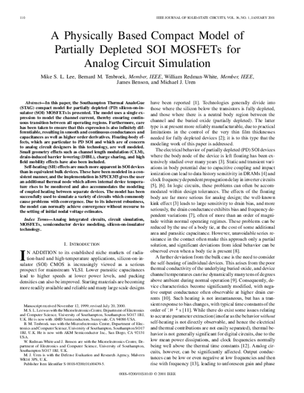 (PDF) A Physically Based Compact Model of Partially Depleted SOI ...