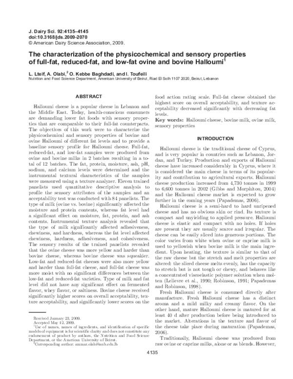(PDF) The characterization of the physicochemical and sensory ...
