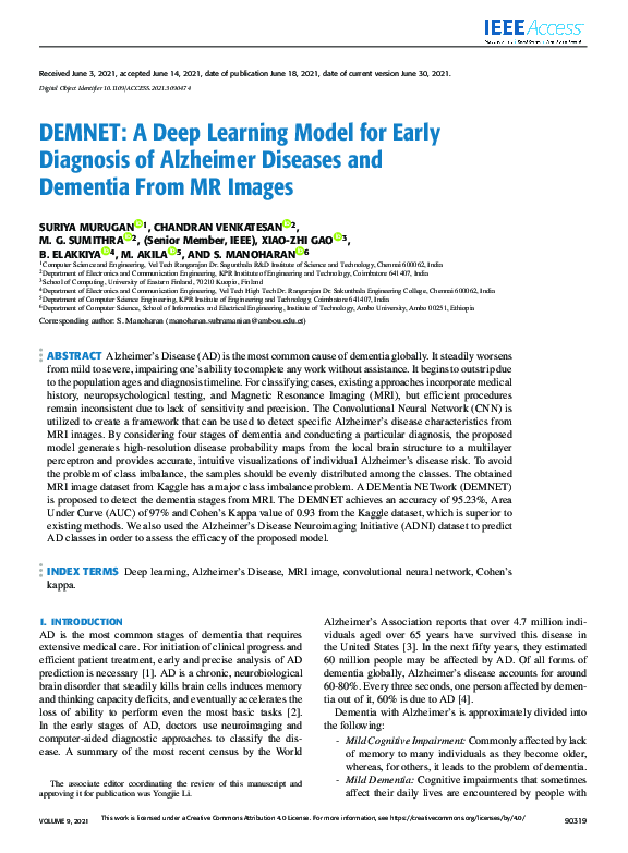 (PDF) DEMNET: A Deep Learning Model for Early Diagnosis of Alzheimer ...
