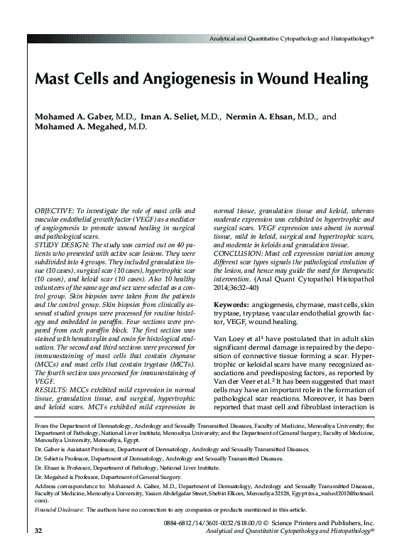 (PDF) Mast Cells and Angiogenesis in Wound Healing