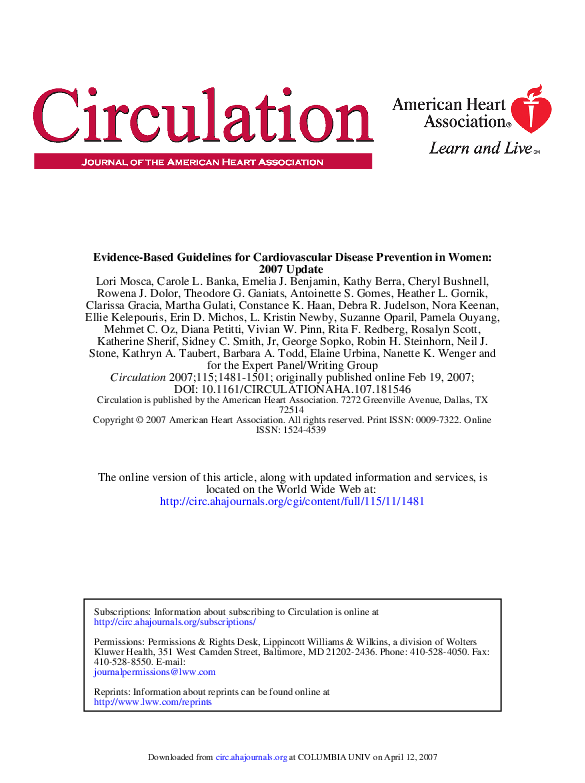 (PDF) Evidence-based guidelines for cardiovascular disease prevention ...