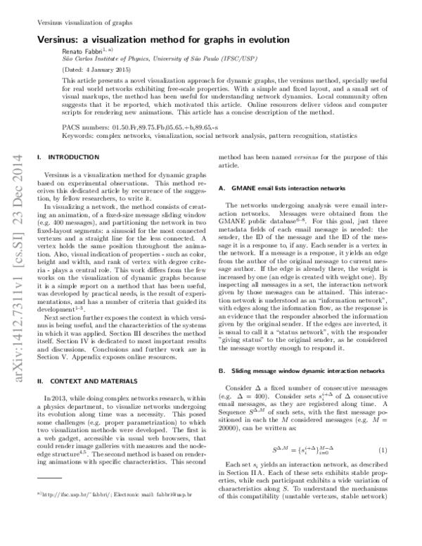 (PDF) Versinus: a visualization method for graphs in evolution
