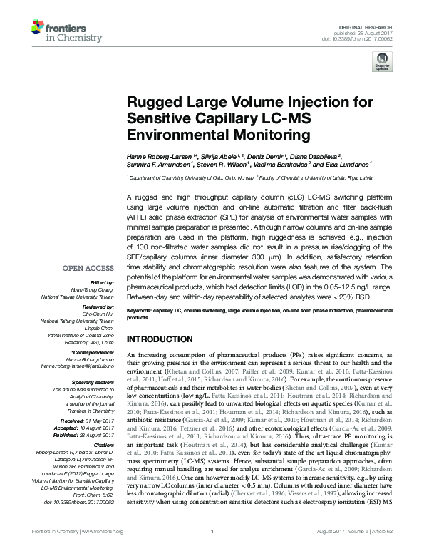 (PDF) Rugged Large Volume Injection for Sensitive Capillary LC-MS ...