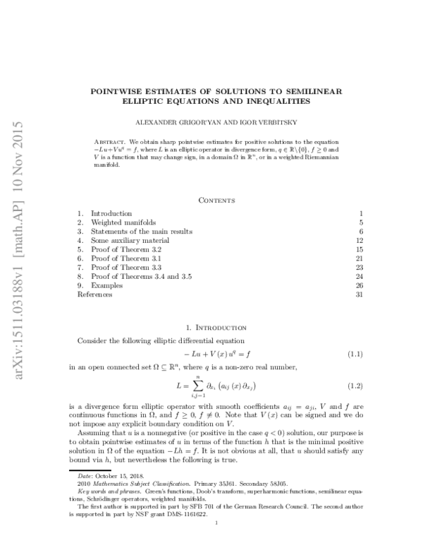 (PDF) Pointwise estimates of solutions to semilinear elliptic equations ...