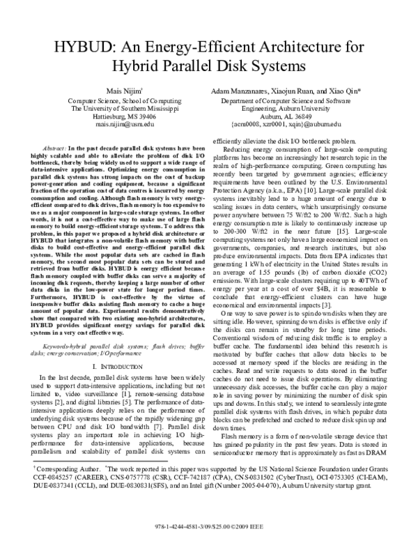 (PDF) HYBUD: An Energy-Efficient Architecture for Hybrid Parallel Disk ...