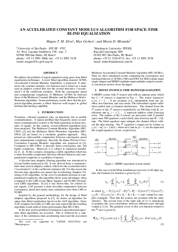 (PDF) An accelerated constant modulus algorithm for space-time blind ...