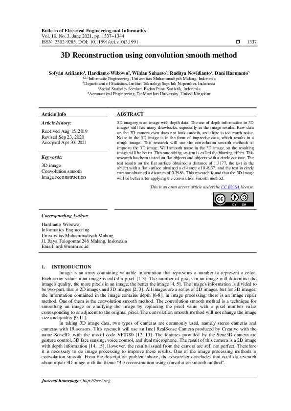 (PDF) 3D Reconstruction using convolution smooth method
