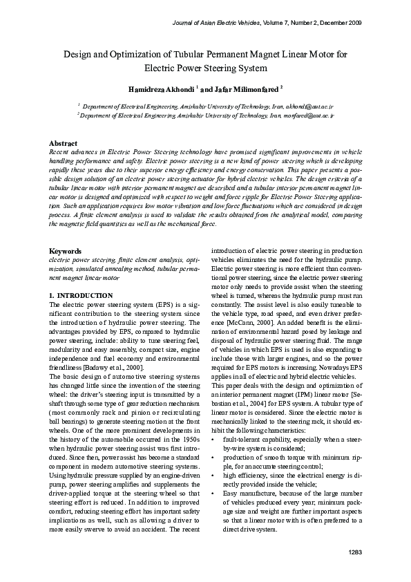 (PDF) Design and Optimization of Tubular Permanent Magnet Linear Motor ...