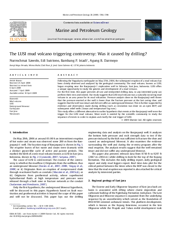 (PDF) East Java Mud Volcano (LUSI): Drilling Facts and Analysis