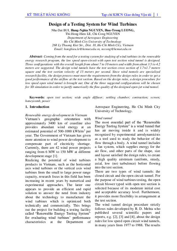 (PDF) Design of a Testing System for Wind Turbines