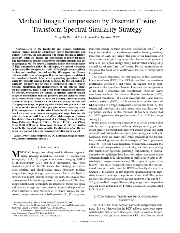 (PDF) Medical image compression by discrete cosine transform spectral ...