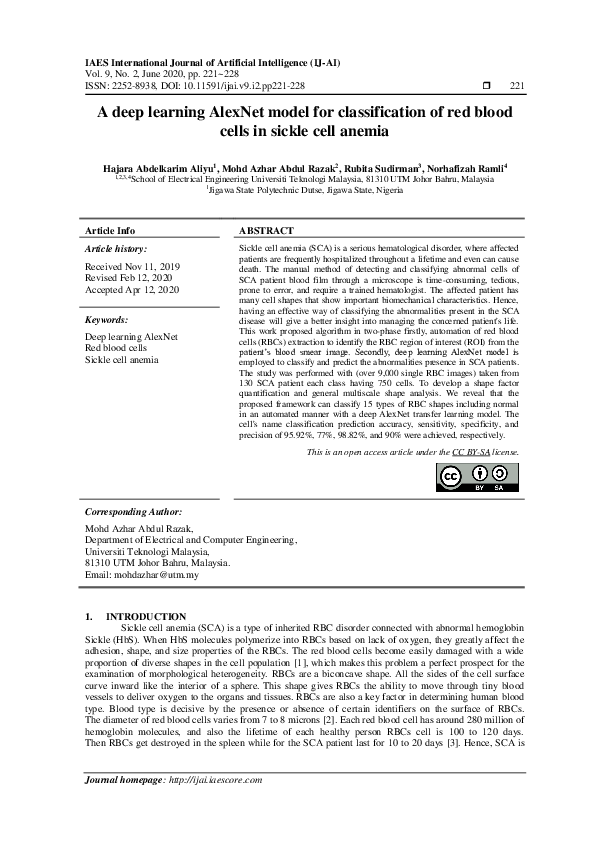 (PDF) A deep learning AlexNet model for classification of red blood ...