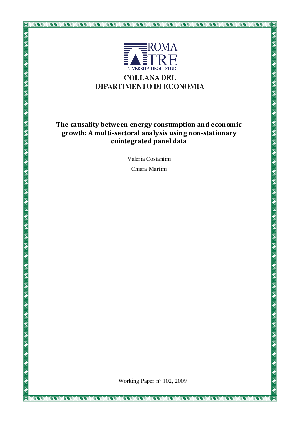 (PDF) Causality between energy consumption and economic growth in ...