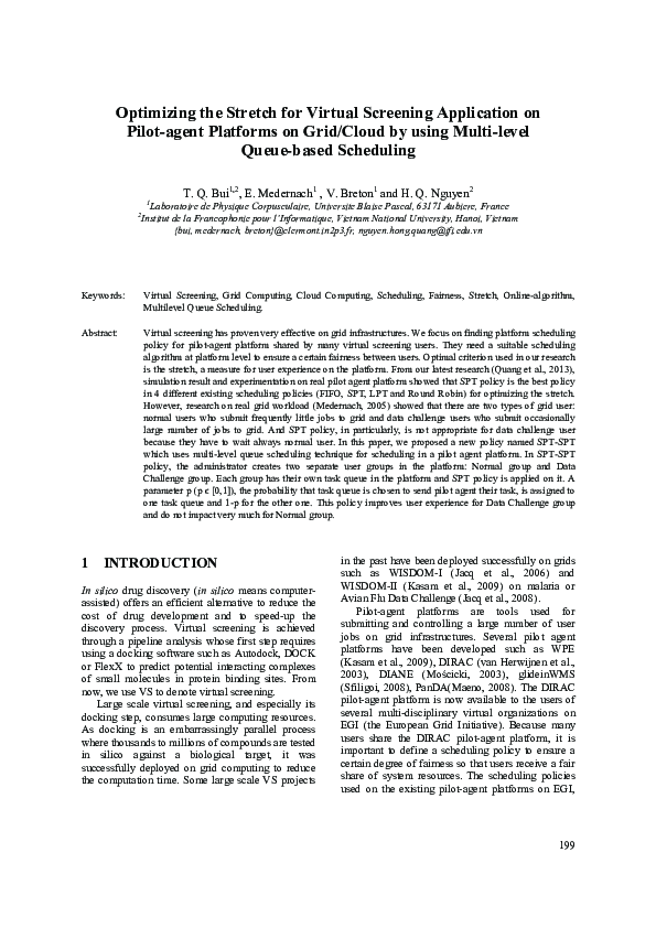 (PDF) Optimizing the Stretch for Virtual Screening Application on Pilot ...