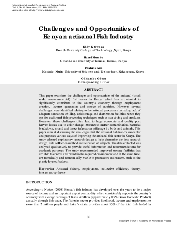 (PDF) An overview of current status of Kenyan fish feed industry and
