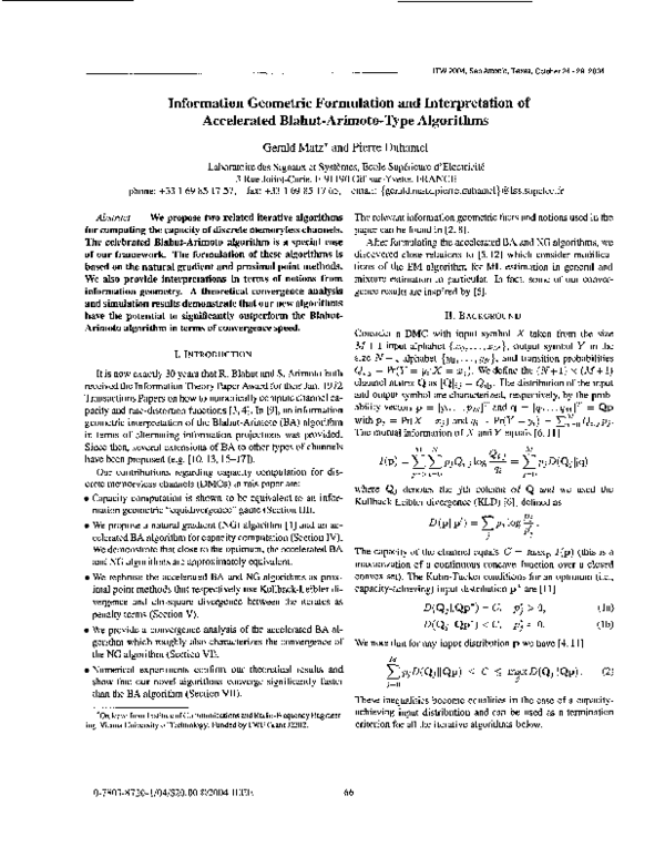 (PDF) Information geometric formulation and interpretation of