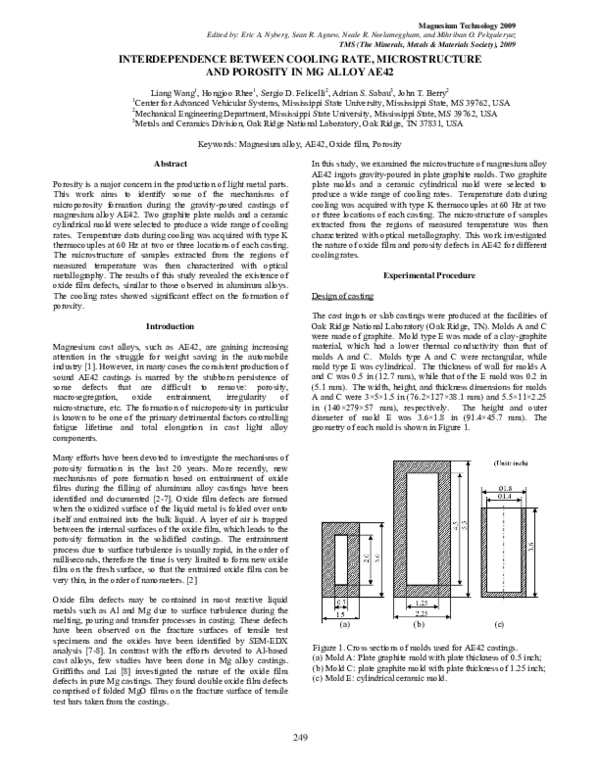 (PDF) Interdependence between Cooling Rate, Microstructure and Porosity ...