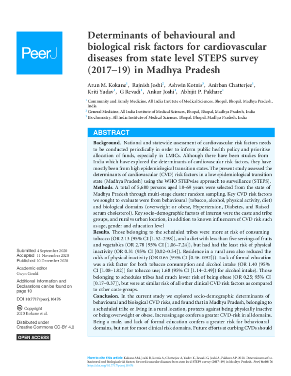 (PDF) Determinants of behavioural and biological risk factors for ...